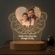 Shayona Gift Shop-Personalized Custom Photo Night Light for Dad – 3D Hands Holding Heart LED Acrylic Lamp with Wooden Base, Engraved Picture & Custom Message, Meaningful Father's Day