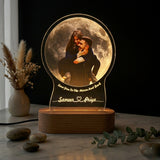 Shayona Personalize Acrylic 3D LED UV Printed Photo moon Lamp, Multicolor