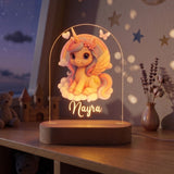 Shayona Goft Shop-Personalized Unicorn LED Night Lamp with Name – Acrylic 3D Illusion Lamp on Wooden Base, Custom Baby Name Light for Kids Bedroom, Nursery Decor, Birthday Gift (Warm Light)