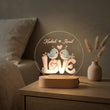 Shayona Gift Shop-Personalized Love Bird LED Lamp | Custom Couple Name Acrylic Light | Romantic Gift with Wooden Base