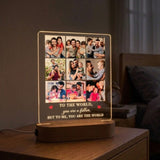 Shayona Gift Shop- Personalized Dad Photo Lamp – Custom 9-Photo LED Night Light with “to The World You are a Father” Quote – Father’s Day Gift from Kids, Husband Gift for Birthday, Christmas Keepsake for Dad
