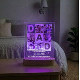 Shayona Gift Shop-Personalized Dad Photo Acrylic LED Night Light | Custom Father's Day Photo Frame Lamp with Wooden Base | Unique Keepsake Gift for Father, Dad & Husband