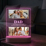 Shayona Gift Shop-Personalized LED Acrylic Photo Frame for Dad | Double Photo | Wooden Base | Warm Light Gift for Father’s Day & Birthday