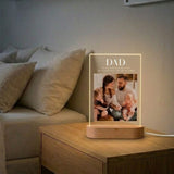 Shayona Gift Shop- Gif Sop-Personalized LED Acrylic Photo Lamp for Dad | Wooden Base | Warm Light | Father’s Day & Birthday Gift