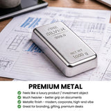 SHAYONA Silver Bar Shape Metal Paper Weight for Office Desk | Premium Decorative Paper Holder for Home & Office