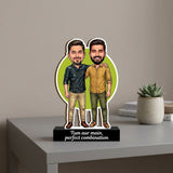Shayona Gift Shop-Personalized Two Men Caricature Acrylic Standee | Custom Friends & Brothers Photo Cutout Gift | "Tum Aur Main" Tabletop Gift Rakhi Gift