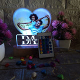 Personalized LED Acrylic Lamp with Photo & Names – Heart Shape "DAD" Gift for Father, Birthday, Anniversary, Father’s Day