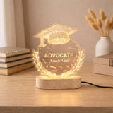 Shayona Gift Shop-"Customized LED Name Lamp for Advocate | Personalized Graduation Gift with Engraved Legal Icons & Name | Acrylic Night Light for Lawyers"