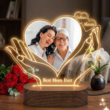Personalized Infinity Heart LED Photo Lamp Custom Name “Best Mom Ever” Gift for Mother’s Day,Women Day , Birthday, or Anniversary