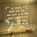 Shayona 3D Acrylic Writing Pad With Pen Message Board Rewritable Table Lamp For Study Led Light Office Home Decor Gift