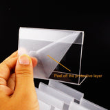 SHAYONA Clear Acrylic Table Menu Stand 3x2 Inch-10 pcs | Transparent L Shape Display Holder for Price Tag, QR Code, Business Card, Cafe Menu, Restaurant Table & Office Desk