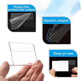 SHAYONA Clear Acrylic Table Menu Stand 3x2 Inch-10 pcs | Transparent L Shape Display Holder for Price Tag, QR Code, Business Card, Cafe Menu, Restaurant Table & Office Desk