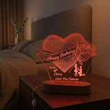 Shayona Gift Shop-Personalized 3D Mesh Heart Rose Birthday Acrylic LED Lamp – Custom Names, Proposal Silhouette & Greeting Night Light Keepsake