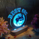 Shayona Best Sis Custom LED Acrylic Lamp | Personalized Photo Frame Gift | Brother Sister Rakshabandhan Special