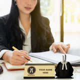 Shayona Personalized Advocate Desk Name Plate with Lawyer Coat Pen Holder black color | Custom Legal Professional Gift | Advocate Office Desk Organizer