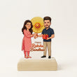 Shayona Gift Shop-Personalized Happy Raksha Bandhan Brother Sister Caricature Standee | Custom Photo Wooden Acrylic Gift Frame for Bhaiya