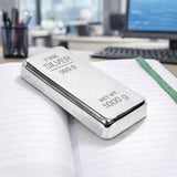 SHAYONA Silver Bar Shape Metal Paper Weight for Office Desk | Premium Decorative Paper Holder for Home & Office