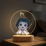 Shayona Gift Shop-Bal Krishna LED Table Lamp | Kanha Ji Night Light with Wooden Base | Krishna Decorative Lamp for Bedroom, Pooja Room & Home Decor