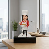 Shayona Gift Shop Personalized Female Chef Caricature Standee with Base | Custom Photo Gift for Lady Chef, Home Baker & Foodie