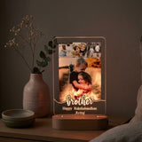 Shayona Gift Shop-Personalized Brother-Sister LED Photo Lamp | Rakshabandhan Gift | Custom Acrylic Frame with Light