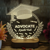 "Customized LED Name Lamp for Advocate | Personalized Graduation Gift with Engraved Legal Icons & Name | Acrylic Night Light for Lawyers"
