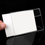 SHAYONA Clear Acrylic Table Menu Stand 3x2 Inch-10 pcs | Transparent L Shape Display Holder for Price Tag, QR Code, Business Card, Cafe Menu, Restaurant Table & Office Desk