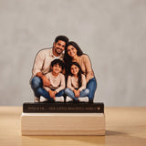 Shayona Gift Shop-Personalized Family Photo Cutout Standee with Custom Quote | Acrylic Wooden Tabletop Frame Gift for Home Decor
