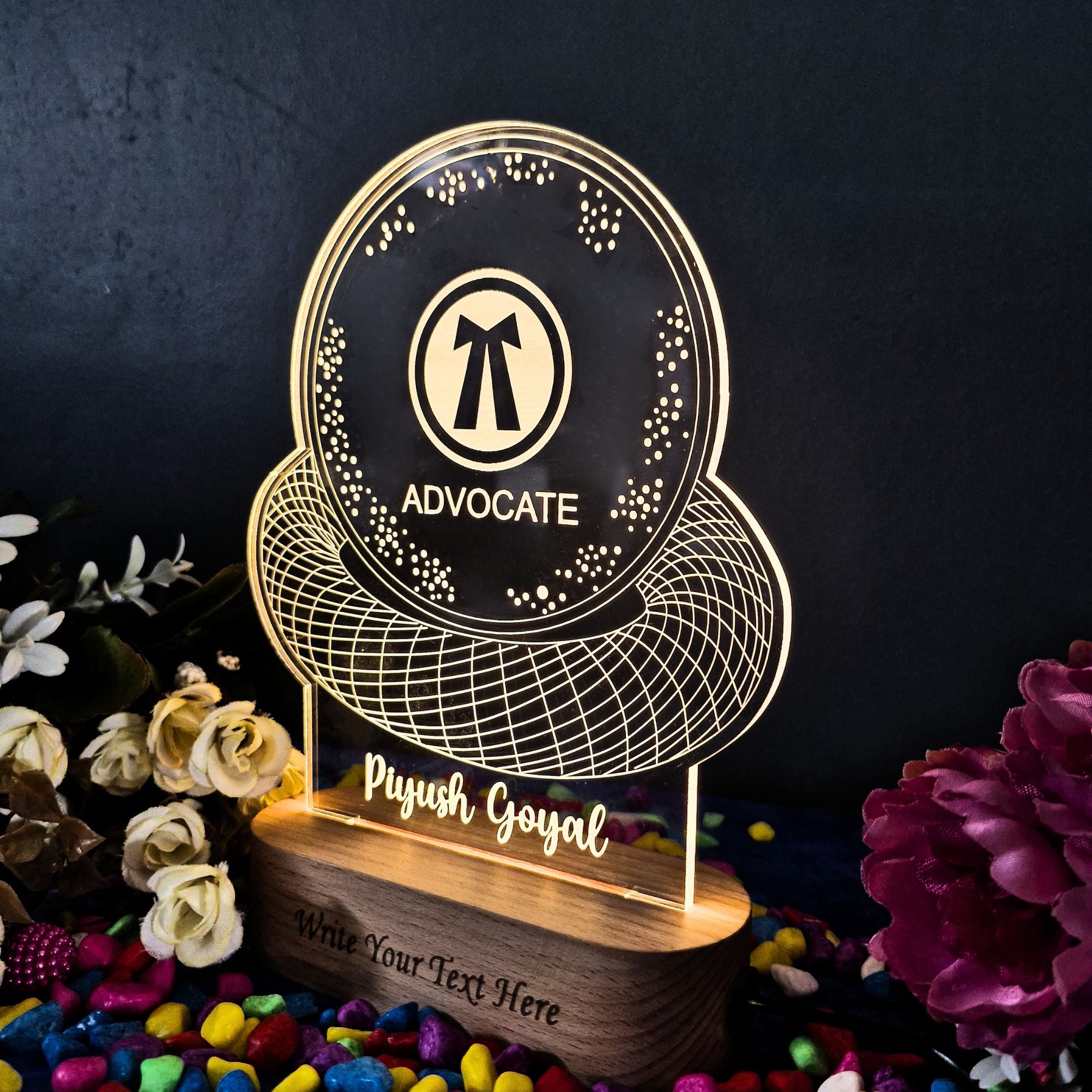 SHAYONA Personalized Advocate Logo Table Led lamp