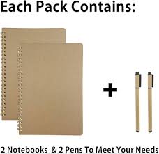 Eco-Friendly Spiral Notebook with Pen | A5 Size Writing Journal | Kraft Cover Office & Corporate Notebook | Customized Promotional Gift Diary