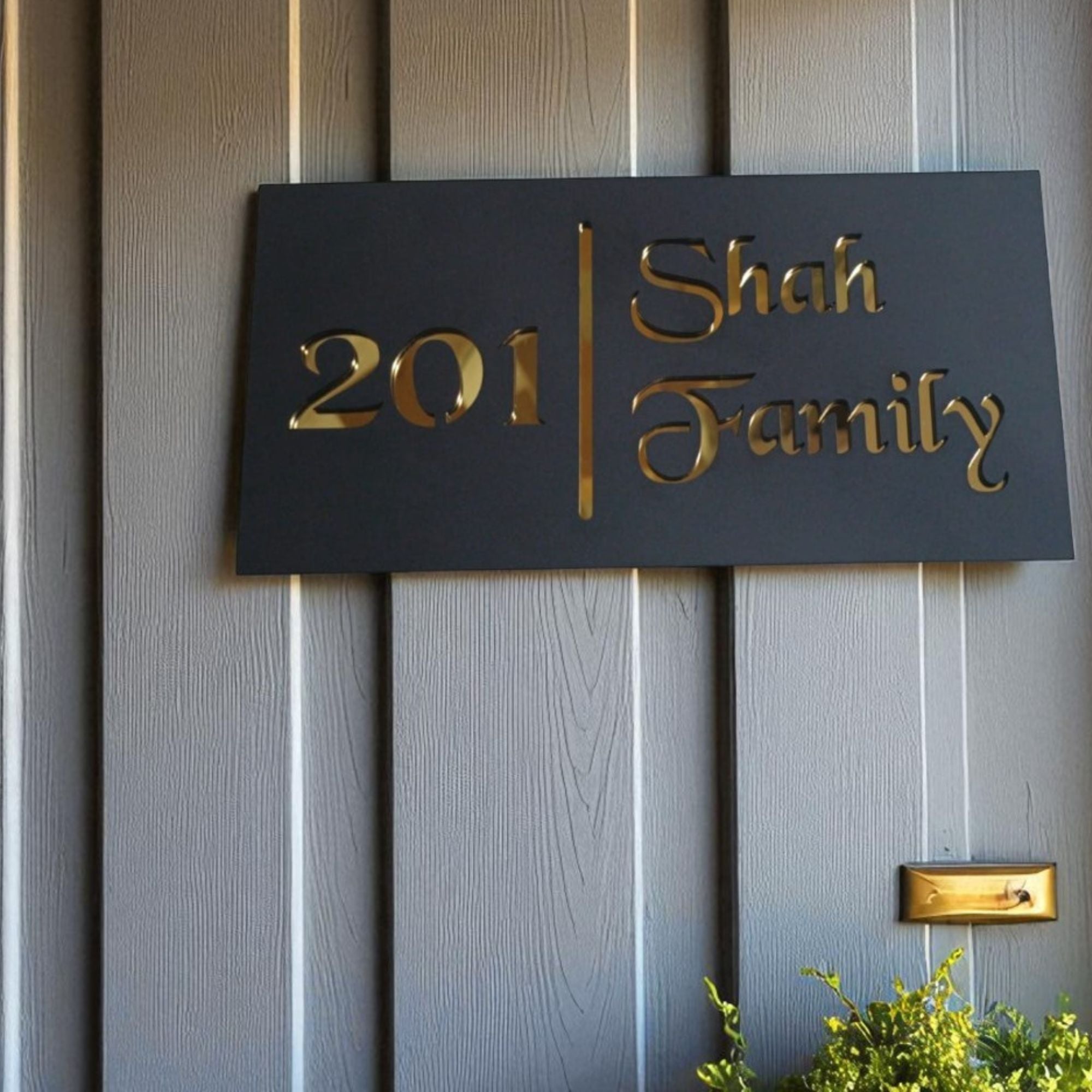 Personalized House Name Plate  | Custom Home Address & Family Name Sign | Modern Outdoor Gate Plaque