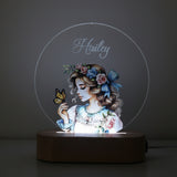 Shayona Gift Shop- Personalized LED Acrylic Night Lamp with Name | Customized 3D Illusion Light for Bedroom Décor | Gift for Girls, Birthday, Anniversary - Hailey Design