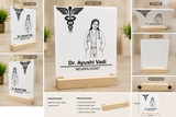 Shayona Gift Shop Personalized Doctor Acrylic Desk Lamp & Name Plaque - Custom Medical Gift with Wooden Base