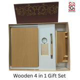 Shayona Wooden diary pen and keychain desk organizer set.