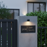 Personalized House Name Plate  | Custom Home Address & Family Name Sign | Modern Outdoor Gate Plaque