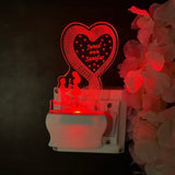 LOVE TEDDY BEER  Personalize Single Heart Plug in Lamp