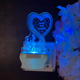 LOVE TEDDY BEER  Personalize Single Heart Plug in Lamp