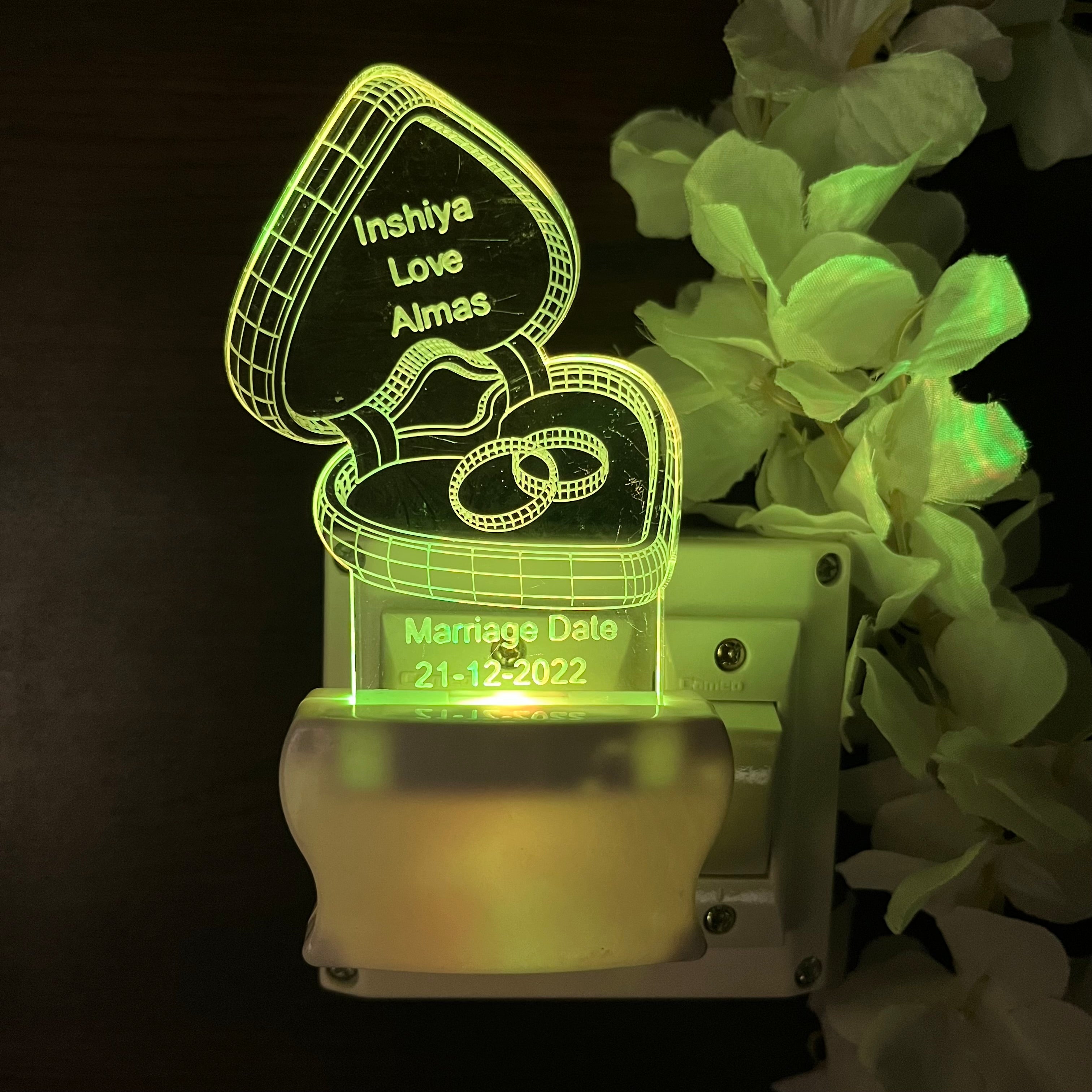 Personalised Engagement  Plug in Lamp