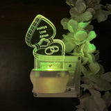 Personalised Engagement  Plug in Lamp