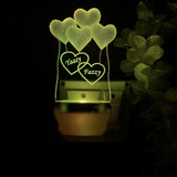 love heart Personalize 4Heart with Plug in Lamp