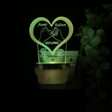 COUPLE LOVE Personalize Single Heart Plug in Lamp