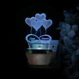 love heart Personalize 4Heart with Plug in Lamp