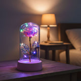 Shayona Gift Shop Artificial LED Rose Flower with Glass Dome | Decorative Night Lamp for Bedroom & Living Room | Ideal Gift for Anniversary, Birthday & Valentine’s Day