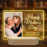 Shayona Gift Shop Happy Women’s Day Personalized Photo LED Lamp – Custom Acrylic Night Light with Wooden Base, Warm White Table Lamp Gift for Mom, Wife, Sister, Girlfriend