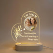 Shayona Gift Shop Personalized Heart Acrylic LED Photo Lamp “To Mom” Custom Message Night Light Gift for Mother’s Day or Women’s Day happy birthay,. women day, specila gift for mother daughter customized product