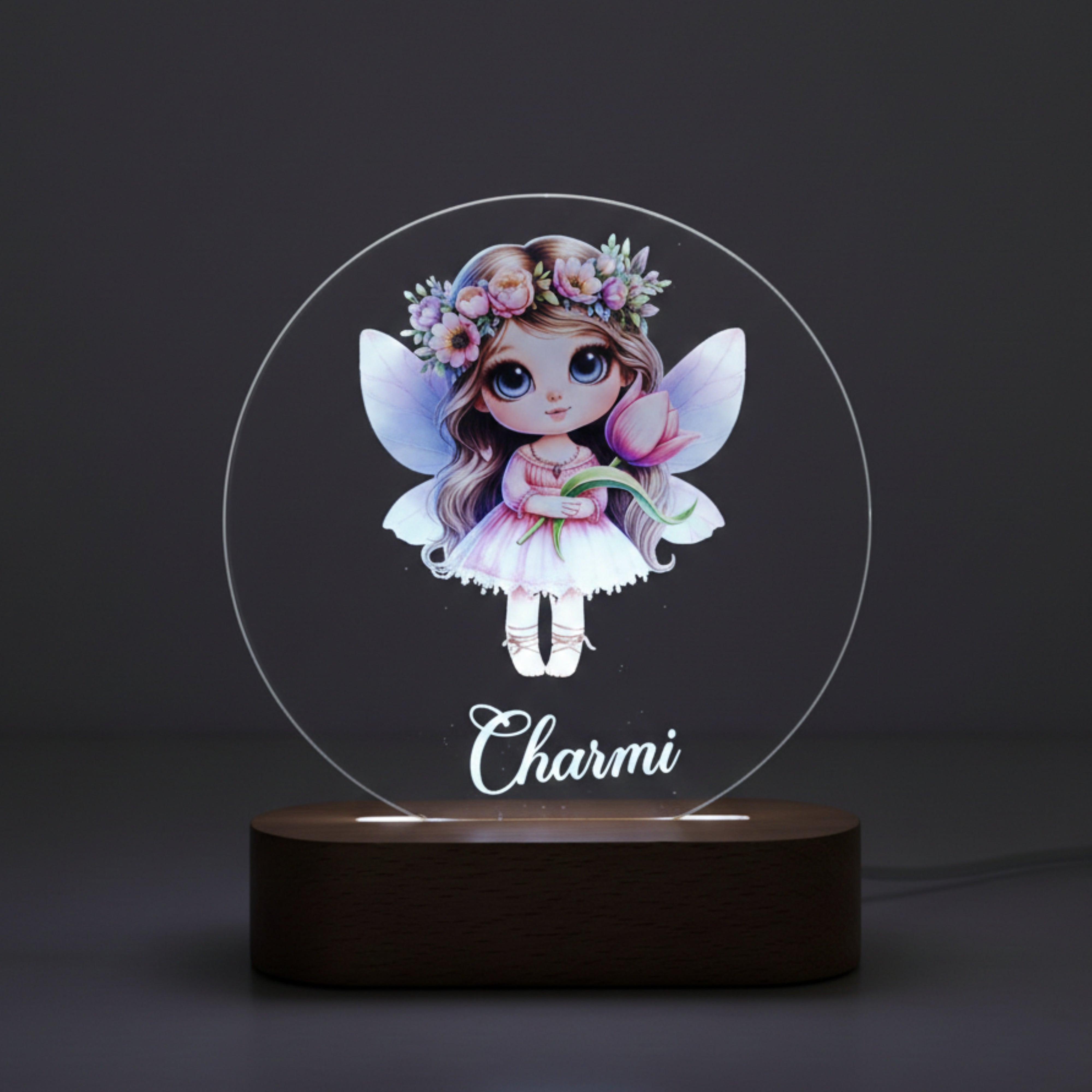 Shayona Gift Shop-Personalized LED Night Lamp for Kids with Fairy Design | Custom Name Gift Light for Girls - Birthday, Room Decor