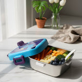 Shayona Customized Name Engraved Premium Stainless Steel Lunch Box  Lunch Box with Stainless Steel Tray | Cute Horse Design “Mini but Mighty Cool” | Leak-Proof, BPA-Free Tiffin with Spoon & Fork