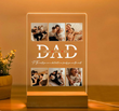 SHAYONA Custom LED Acrylic Night Light for Dad – Personalized 6-Photo Collage with Engraved Names & Quote – Unique Gift for Father’s Day, Birthday, or Christmas from Kids & Family