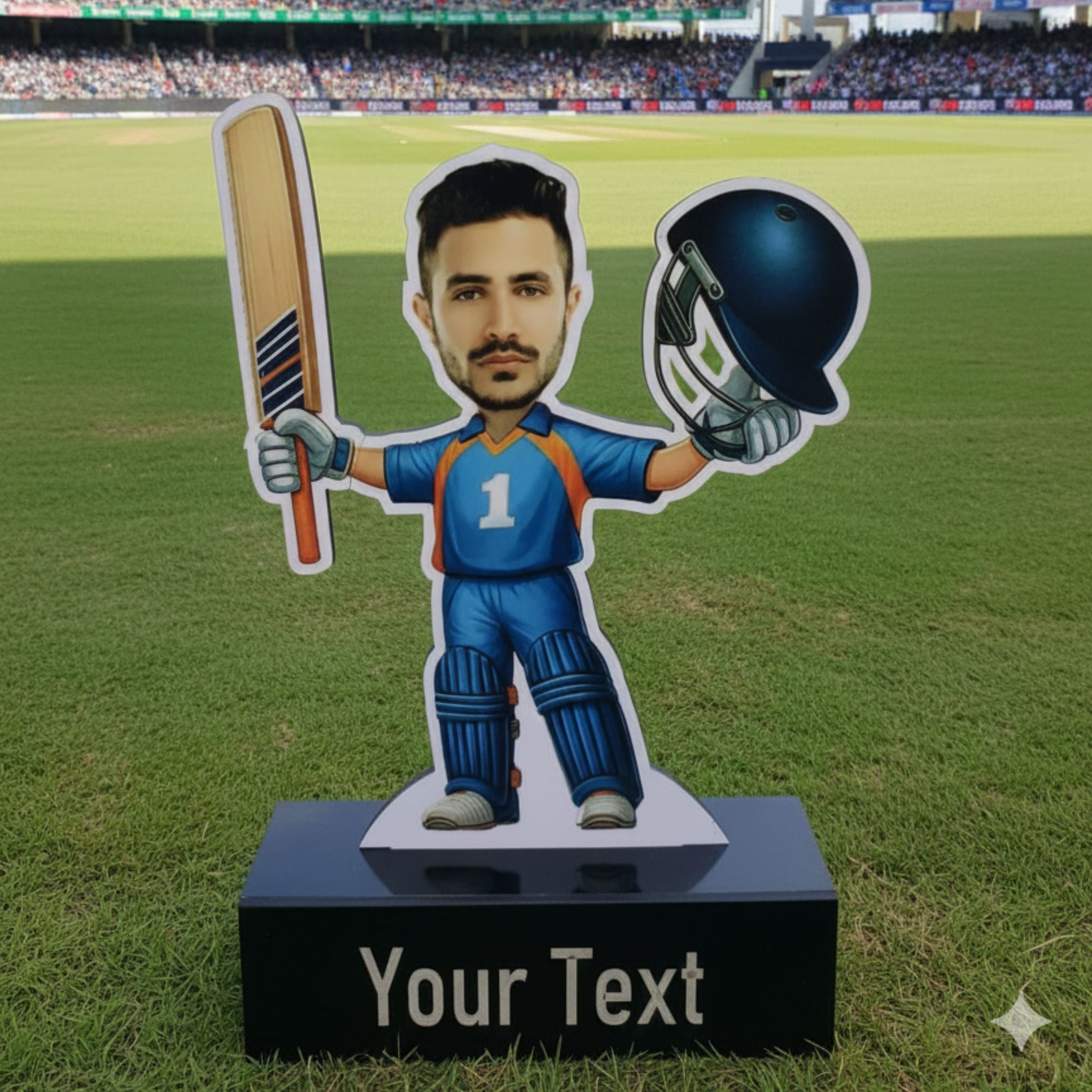 Shayona Gift Shop-Personalized Cricket Caricature Tabletop Standee | Custom Sports Photo Gift for Him, Cricket Players, Coaches, and Fans