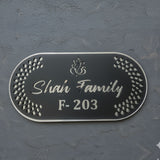 Shayona Personalized Acrylic Name Plate with Ganesh Design – Custom Family Name & House Number"