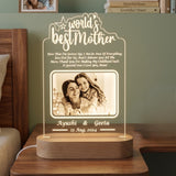 Shayona Gift Shop - World Best Mother Personalized 3D Illusion LED Table Night Lamp Name Date and UV Print Photo Frame | Gift for Anniversary,Mother Day, Birthday- Multicolor with Remote